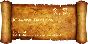 Klemens Darinka névjegykártya